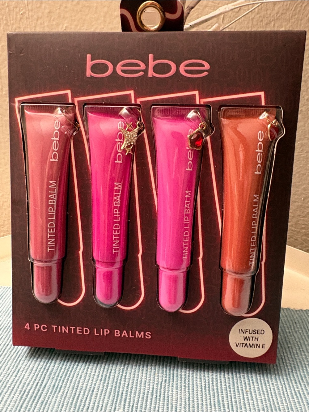 bebe 4-Pack Tinted Lip Balm Set - Bright Pink, Hot Pink, Magenta & Coral